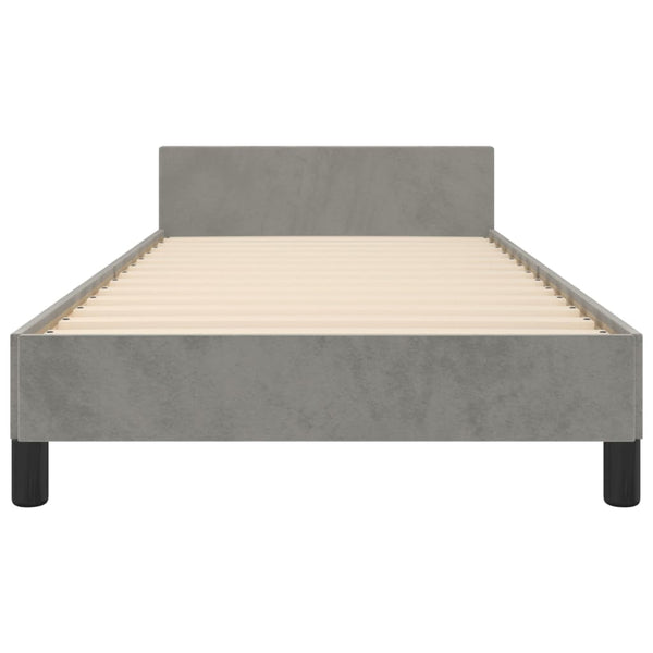 vidaXL Bed Frame without Mattress Light Gray 90x200 cm Velvet
