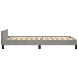 vidaXL Bed Frame without Mattress Light Gray 90x200 cm Velvet