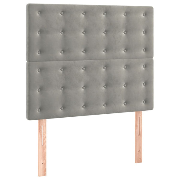 vidaXL Bed Frame without Mattress Light Gray 90x200 cm Velvet