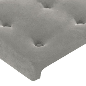 vidaXL Bed Frame without Mattress Light Gray 90x200 cm Velvet