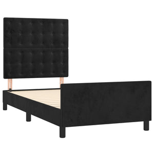 vidaXL Bed Frame with Headboard Black 90x200 cm Velvet