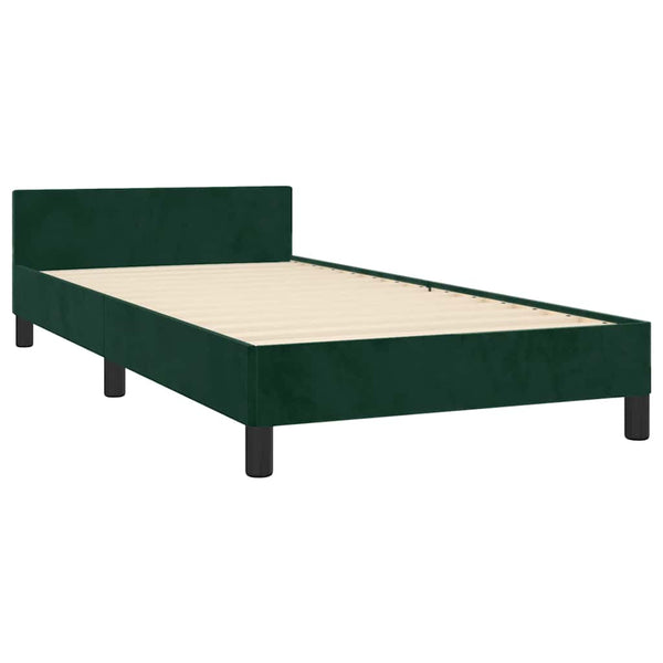 vidaXL Bed Frame without Mattress Dark Green 90x200 cm Velvet