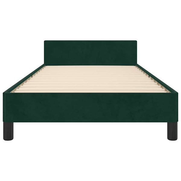 vidaXL Bed Frame without Mattress Dark Green 90x200 cm Velvet