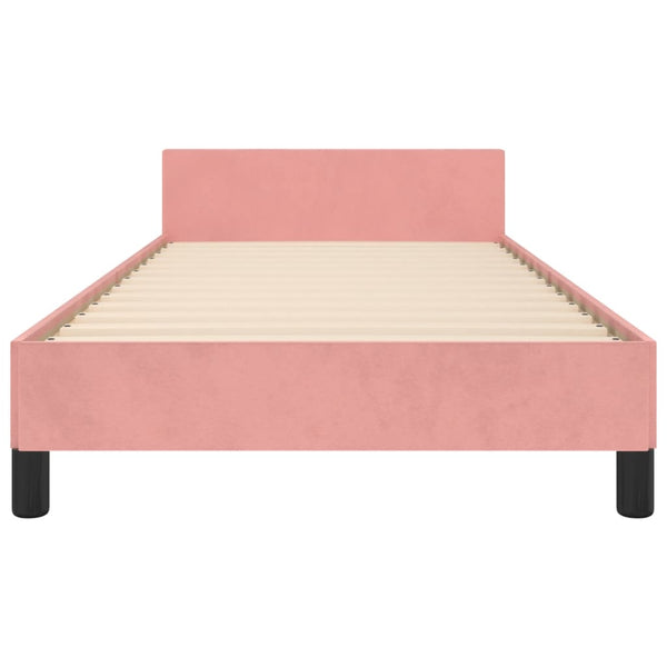 vidaXL Bed Frame with Headboard Pink 90x200 cm Velvet