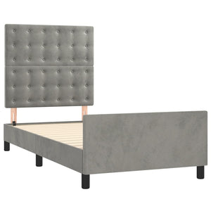 vidaXL Bed Frame without Mattress Light Grey 100x200 cm Velvet