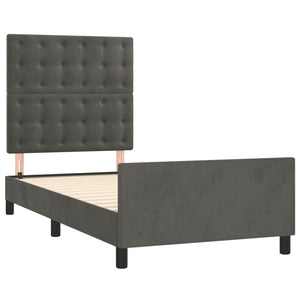 vidaXL Bed Frame without Mattress Dark Grey 100x200 cm Velvet