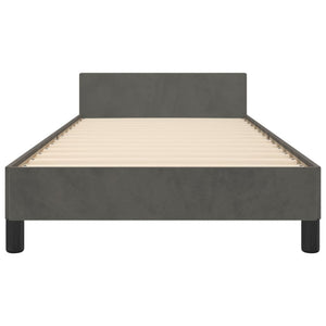 vidaXL Bed Frame without Mattress Dark Grey 100x200 cm Velvet