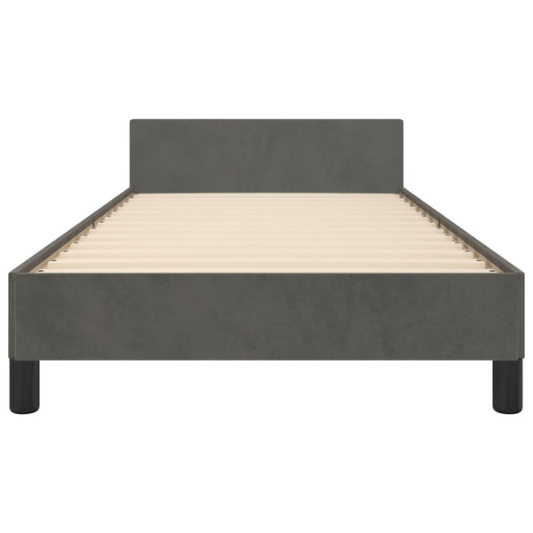 vidaXL Bed Frame without Mattress Dark Grey 100x200 cm Velvet