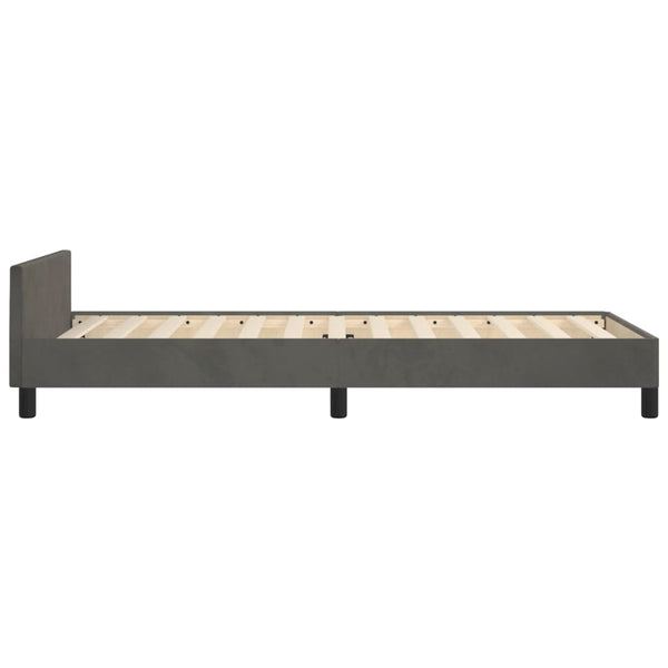 vidaXL Bed Frame without Mattress Dark Grey 100x200 cm Velvet
