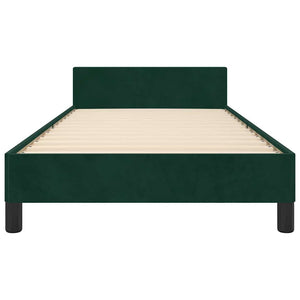 vidaXL Bed Frame without Mattress Dark Green 100x200 cm Velvet