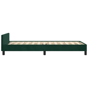 vidaXL Bed Frame without Mattress Dark Green 100x200 cm Velvet