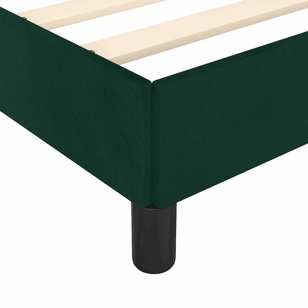 vidaXL Bed Frame without Mattress Dark Green 100x200 cm Velvet