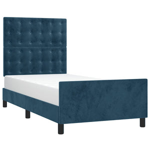 vidaXL Bed Frame without Mattress Dark Blue 100x200 cm Velvet