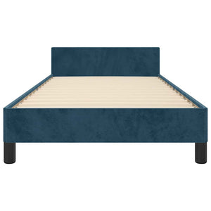 vidaXL Bed Frame without Mattress Dark Blue 100x200 cm Velvet