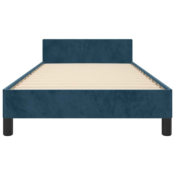 vidaXL Bed Frame without Mattress Dark Blue 100x200 cm Velvet