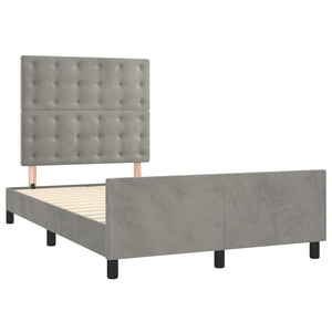 vidaXL Bed Frame without Mattress Light Grey 120x200 cm Velvet