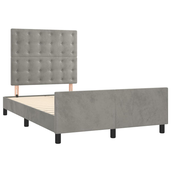 vidaXL Bed Frame without Mattress Light Grey 120x200 cm Velvet