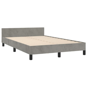 vidaXL Bed Frame without Mattress Light Grey 120x200 cm Velvet