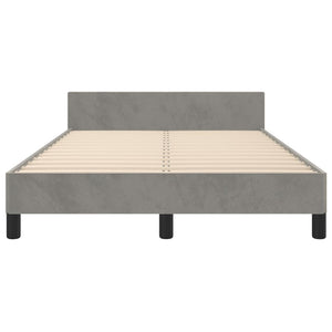 vidaXL Bed Frame without Mattress Light Grey 120x200 cm Velvet