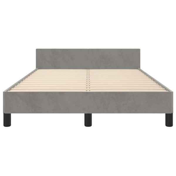 vidaXL Bed Frame without Mattress Light Grey 120x200 cm Velvet