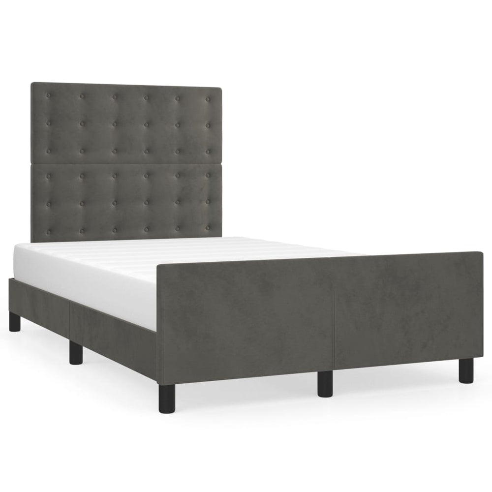vidaXL Bed Frame without Mattress Dark Grey 120x200 cm Velvet