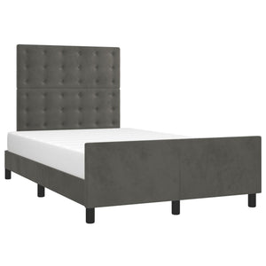 vidaXL Bed Frame without Mattress Dark Grey 120x200 cm Velvet