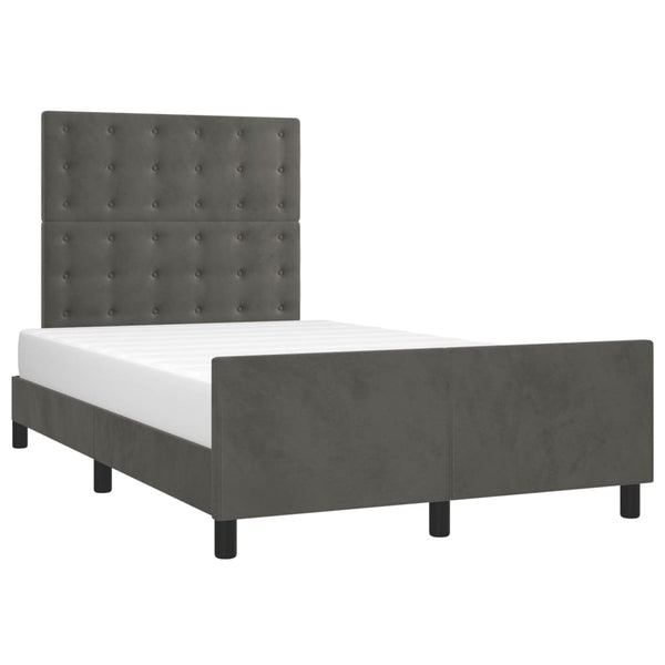 vidaXL Bed Frame without Mattress Dark Grey 120x200 cm Velvet
