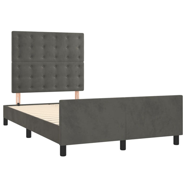 vidaXL Bed Frame without Mattress Dark Grey 120x200 cm Velvet