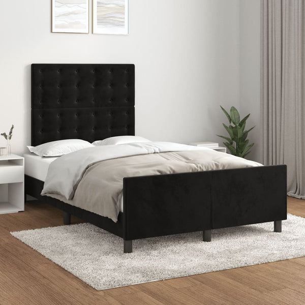 vidaXL Bed Frame without Mattress Black 120x200 cm Velvet