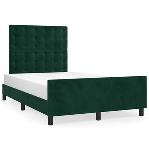 vidaXL Bed Frame without Mattress Dark Green 120x200 cm Velvet
