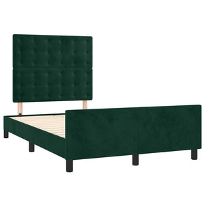vidaXL Bed Frame without Mattress Dark Green 120x200 cm Velvet