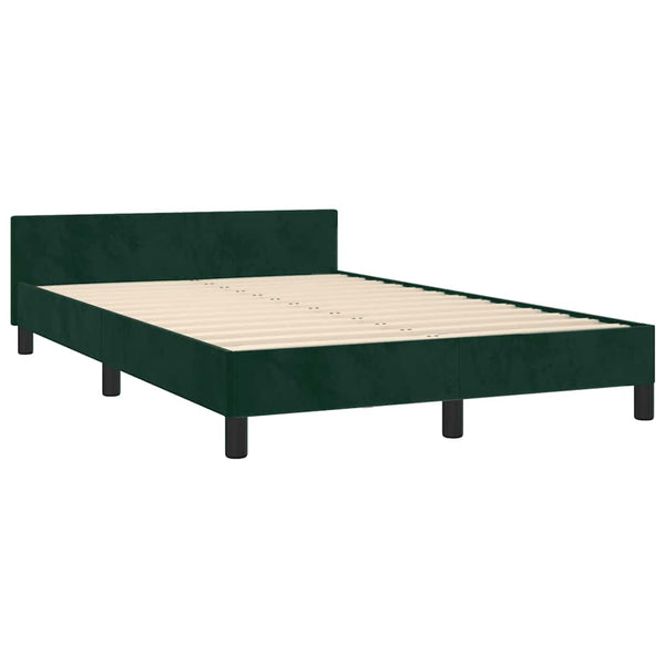 vidaXL Bed Frame without Mattress Dark Green 120x200 cm Velvet