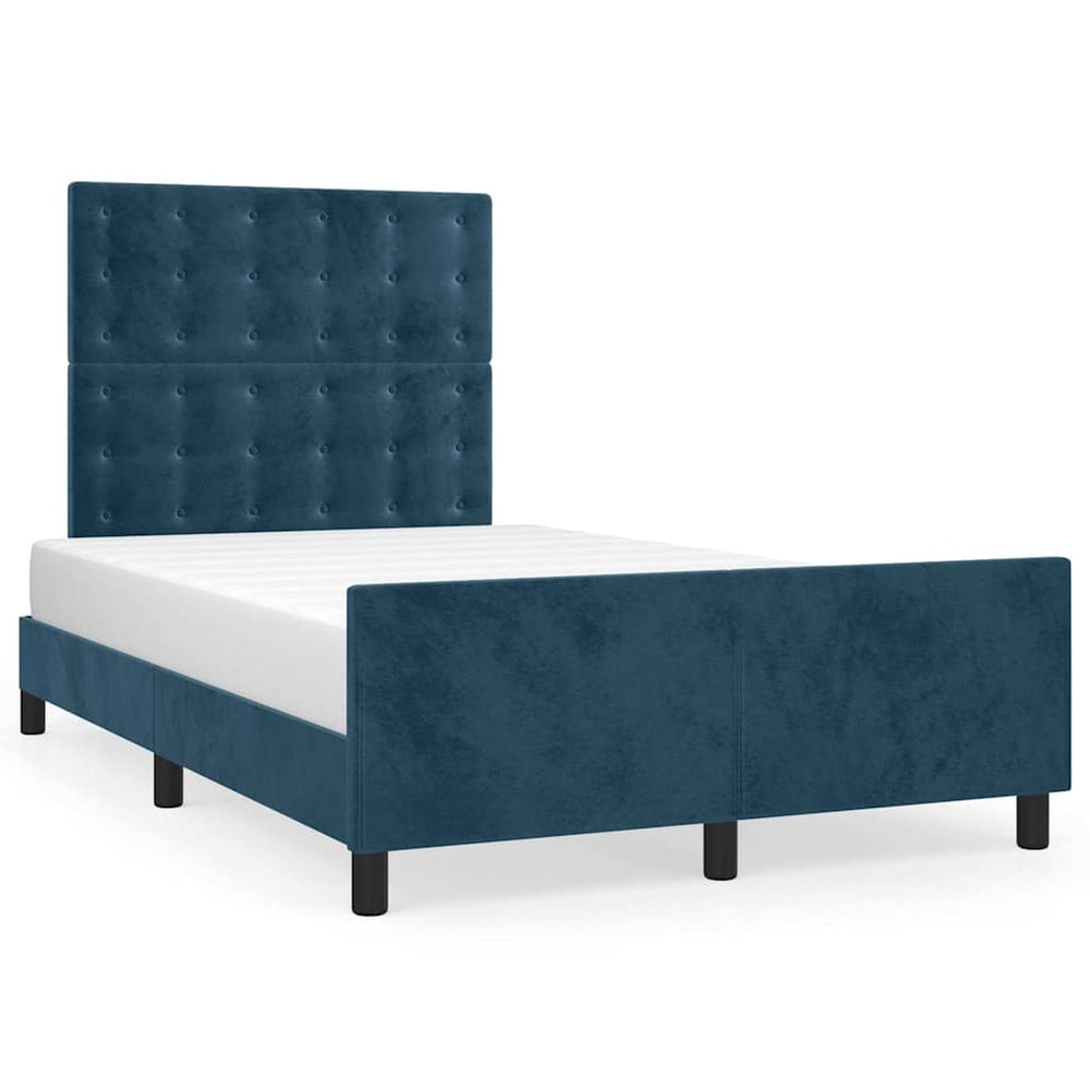 vidaXL Bed Frame without Mattress Dark Blue 120x200 cm Velvet