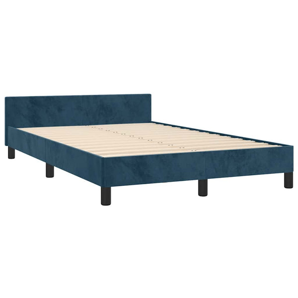 vidaXL Bed Frame without Mattress Dark Blue 120x200 cm Velvet