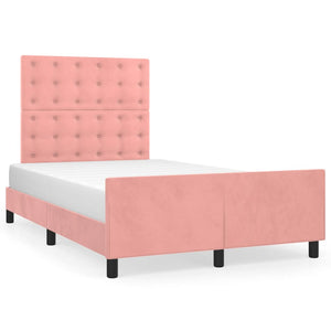 vidaXL Bed Frame with Headboard Pink 120x200 cm Velvet