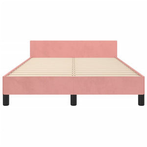 vidaXL Bed Frame with Headboard Pink 120x200 cm Velvet