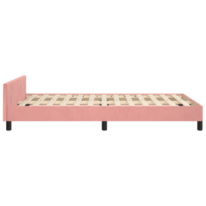 vidaXL Bed Frame with Headboard Pink 120x200 cm Velvet