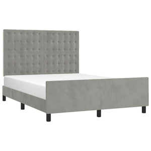 vidaXL Bed Frame without Mattress Light Grey 140x190 cm Velvet