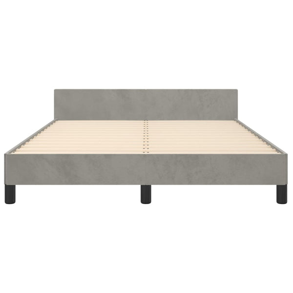vidaXL Bed Frame without Mattress Light Grey 140x190 cm Velvet