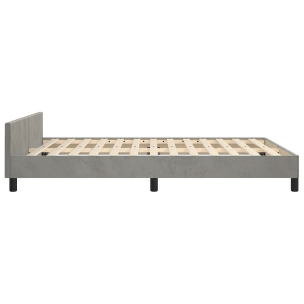 vidaXL Bed Frame without Mattress Light Grey 140x190 cm Velvet