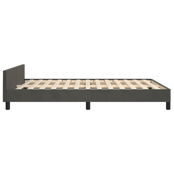 vidaXL Bed Frame without Mattress Dark Grey 140x190 cm Velvet