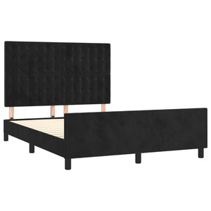 vidaXL Bed Frame without Mattress Black 140x190 cm Velvet