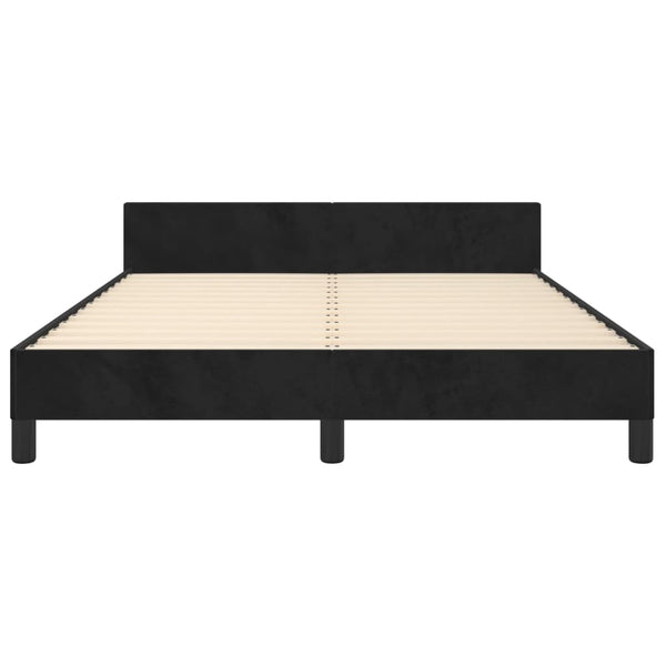 vidaXL Bed Frame without Mattress Black 140x190 cm Velvet
