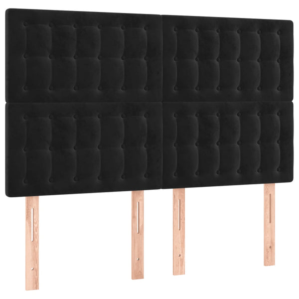 vidaXL Bed Frame without Mattress Black 140x190 cm Velvet