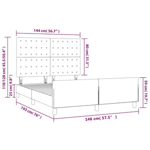 vidaXL Bed Frame without Mattress Dark Green 140x190 cm Velvet