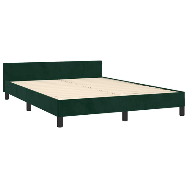 vidaXL Bed Frame without Mattress Dark Green 140x190 cm Velvet
