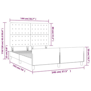 vidaXL Bed Frame without Mattress Dark Blue 140x190 cm Velvet