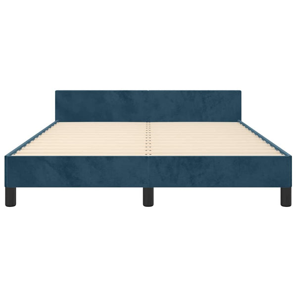 vidaXL Bed Frame without Mattress Dark Blue 140x190 cm Velvet