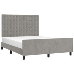 vidaXL Bed Frame without Mattress Light Gray 140x200 cm Velvet