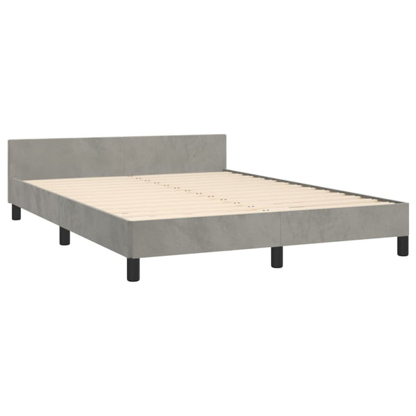 vidaXL Bed Frame without Mattress Light Gray 140x200 cm Velvet